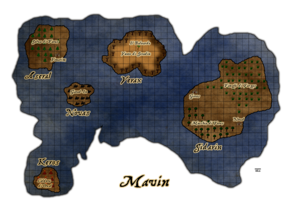 Mappa del Mondo di Mavin per Dungeon 6